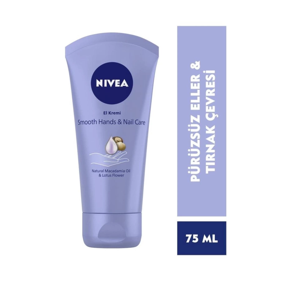 Nivea Pürüzsüzleştirici El Ve Tırnak Bakım Kremi Macademia Yağı Ve Lotus Çiçeği 75 Ml