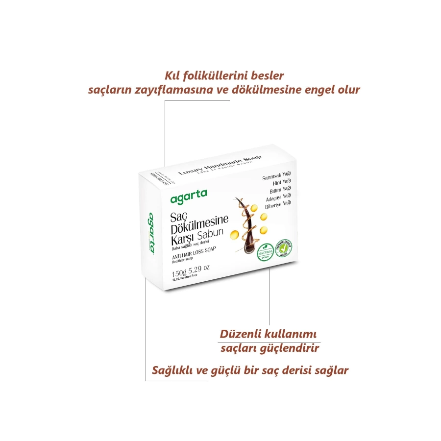 Agarta Saç Dökülmesi Sabunu Doğal 150 Gr