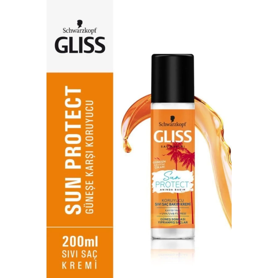 Schwarzkopf Gliss Sun Protect Güneşe Karşi Koruyucu Durulanmayan Sıvı Saç Kremi 200 Ml