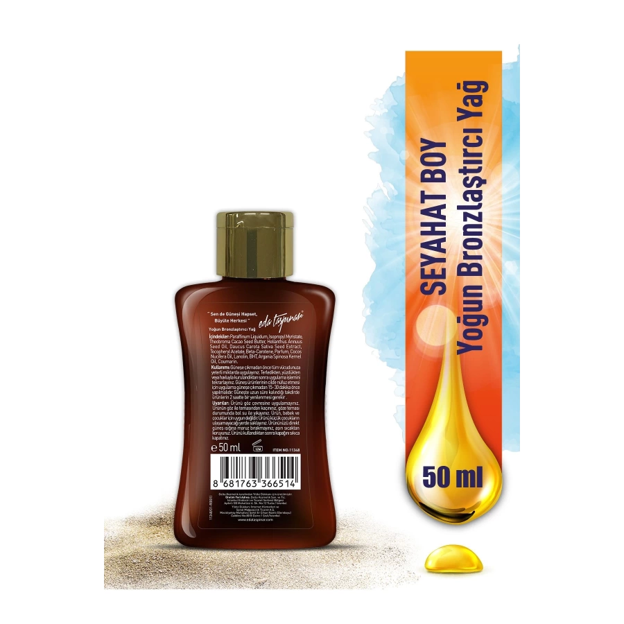 Eda Taşpınar Seyahat Boy Yoğun Bronzlaştırıcı Yağ 50ml.