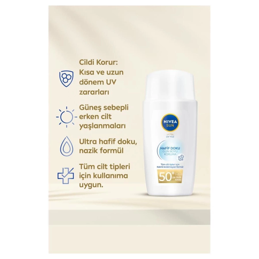 Nivea Sun Hafif Dokulu Güneş Koruyucu Yüz Kremi 40 Ml