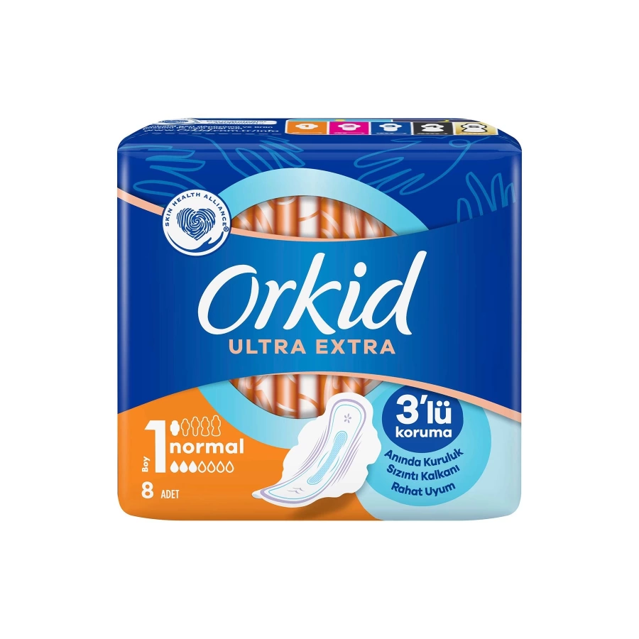 Orkid Ultra Extra Hijyenik Ped Normal Tekli Paket 8Li