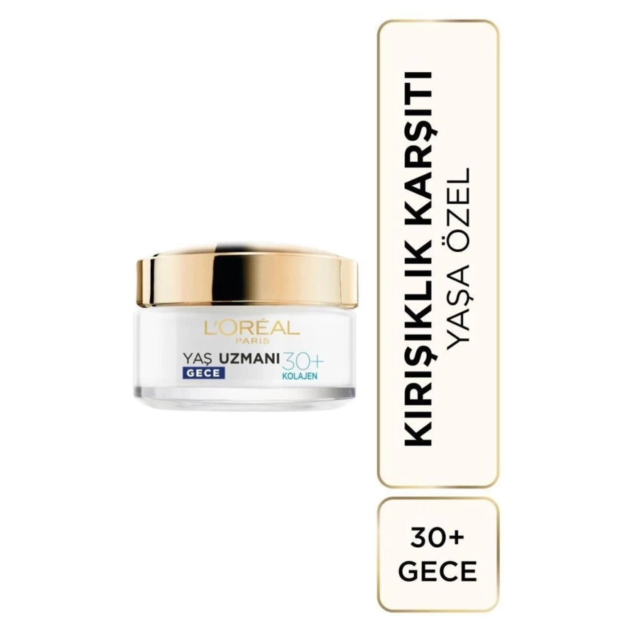 Loreal Paris Yaş Uzmanı 30+ Kırışıklık Karşıtı Nemlendirici Gece Kremi 50 Ml