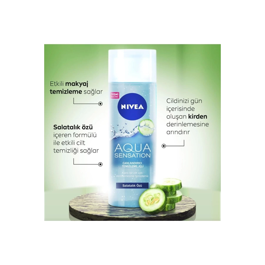 Yüz Temizleme Jeli Aqua Sensation Canlandırıcı Salatalık Özü 200 Ml