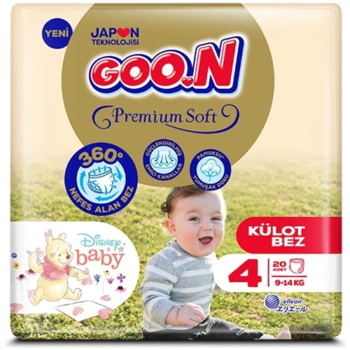 Goon Premium Soft 4 Numara Süper Yumuşak Külot Bebek Bezi 20 Adet