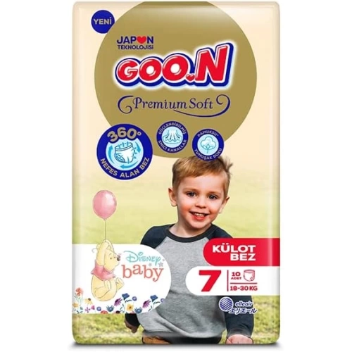 Goon Premium Soft 7 Numara Süper Yumuşak Külot Bebek Bezi 10 Adet