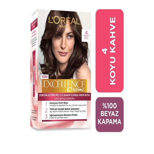 Loreal Paris Excellence Creme Saç Boyası - 4 Koyu Kahve