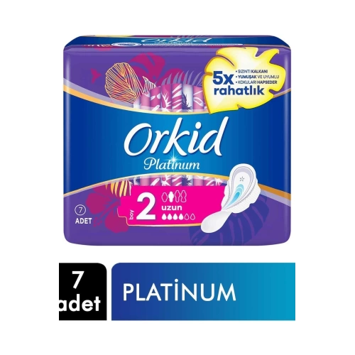 Orkid Platinum Hijyenik Ped Uzun Tekli Paket 7Li