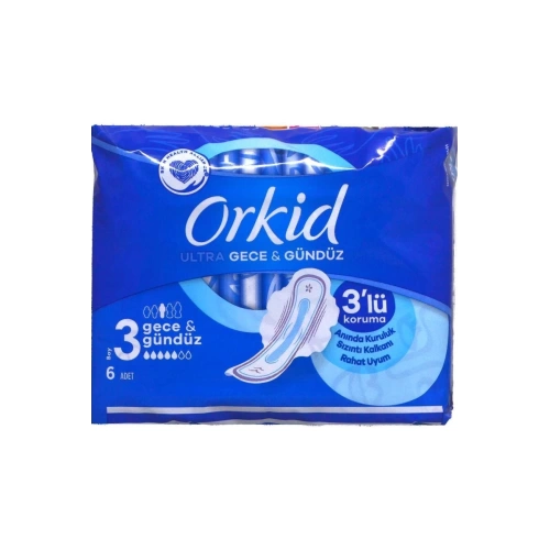 Orkid Ultra Hijyenik Ped Gece & Gündüz Tekli Paket 6Lı