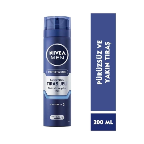 Nivea Men Protect&Care Tıraş Jeli Kuru Ciltler İçin Pürüzsüz Tıraş 200 Ml