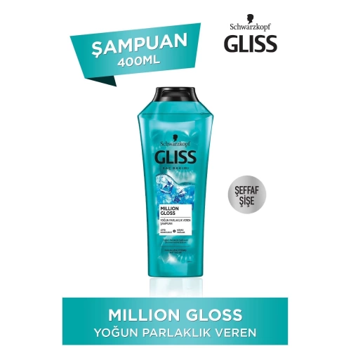 Schwarzkopf Million Gloss Yoğun Parlaklık Veren Şampuan - Lipid Kompleksi Ve Mikro Yağlar Ile 400 ml