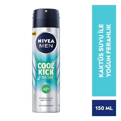 Nivea Men Erkek Sprey Deodorant Cool Kick Fresh 48 Saat Anti-Perspirant Koruma 150 Ml