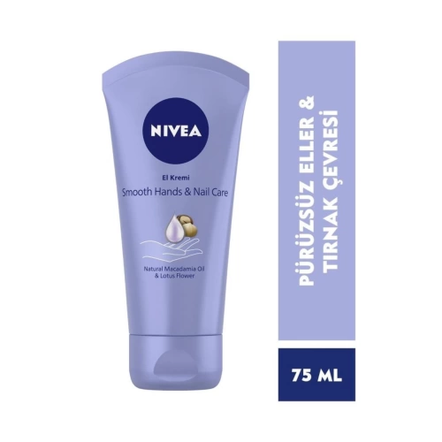 Nivea Pürüzsüzleştirici El Ve Tırnak Bakım Kremi Macademia Yağı Ve Lotus Çiçeği 75 Ml