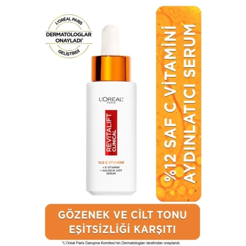 Loreal Paris Revitalift Clinical %12 Saf C Vitamini Aydınlatıcı Serum 30Ml