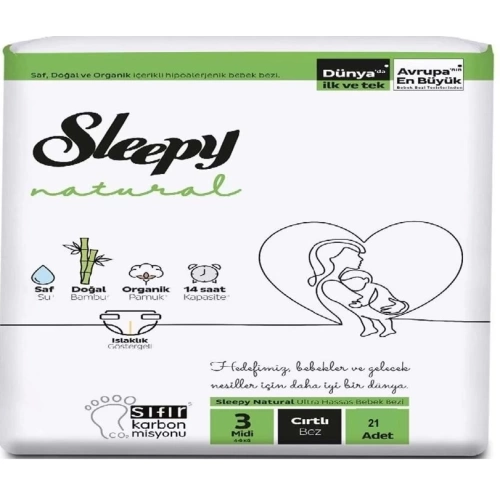 Sleepy Çocuk Bezi Natural 4-9 Kg 21 Li