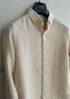 Bej Müslin Keten Premium Kumaş Gömlek
