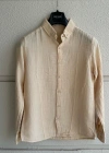 Bej Müslin Keten Premium Kumaş Gömlek