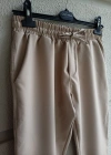 Bej Premium Double Kumaş Likralı Esnek Duble Paça Jogger Pantolon