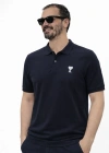 Lacivert Amr Premium %100 Pamuklu Polo Yaka T-Shirt