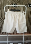 Ham Keten Ekru Cepli Beli Lastikli & Bağcıklı Erkek Şort