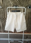 Ham Keten Ekru Cepli Beli Lastikli & Bağcıklı Erkek Şort