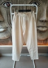 Ham Keten Krem Premium Kumaş Krem Boyfriend Kalıp Pantolon