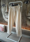 Ham Keten Krem Premium Kumaş Krem Boyfriend Kalıp Pantolon