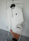 Lfn Beyaz Premium %100 Pamuklu Kumaş Uzun Kollu Sweat