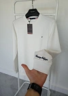 T.Hilfiger Beyaz Küçük Nakış Logo Detaylı Premium %100 Pamuklu Kumaş Uzun Kollu Sweat