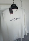 T.Hilfiger Beyaz Nakış Detaylı Premium %100 Pamuklu Kumaş Uzun Kollu Sweat