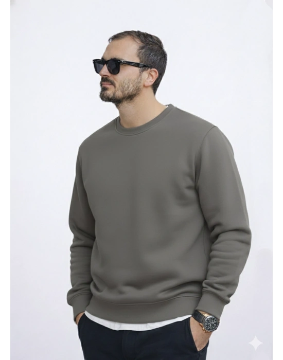 Antrasit Gri 3 İplik Şardonlu Premium Kumaş Sweat