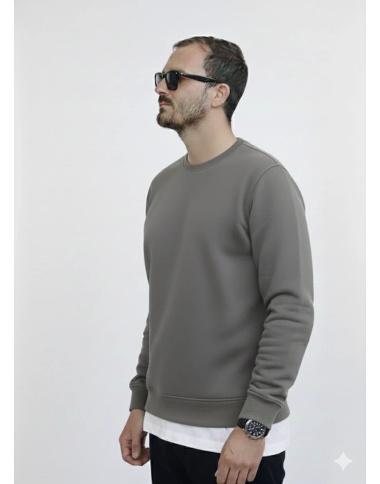 Antrasit Gri 3 İplik Şardonlu Premium Kumaş Sweat