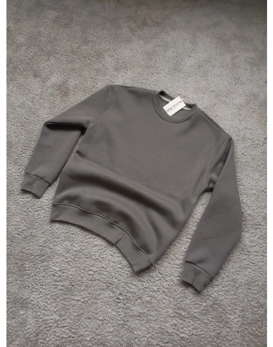 Antrasit Gri 3 İplik Şardonlu Premium Kumaş Sweat