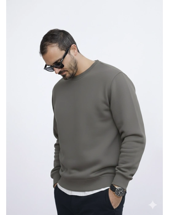 Antrasit Gri 3 İplik Şardonlu Premium Kumaş Sweat