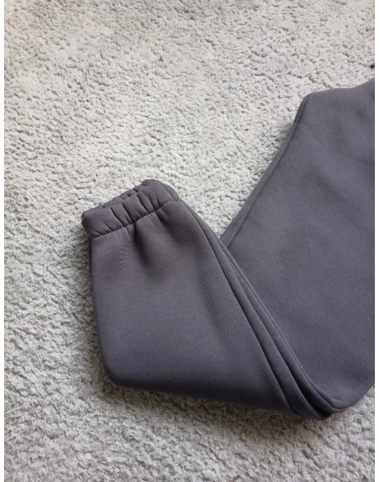 Antrasit Gri Premium 3 İplik Şardonlu Yüksek Kalite Lastik Paça Eşofman Altı