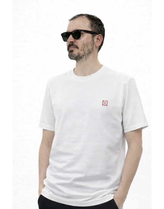 Beyaz Csblnc Marka %100 Pamuklu Kısa Kollu Tişört