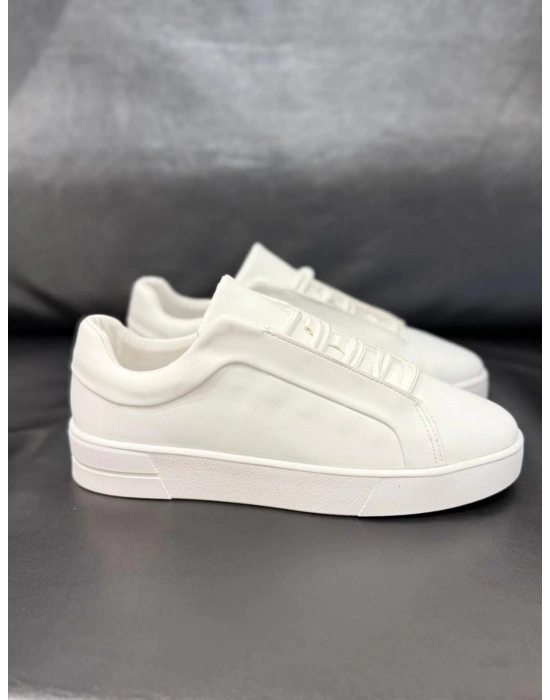 Beyaz Deri Yüksek Kalite Deri Günlük Ayakkabı