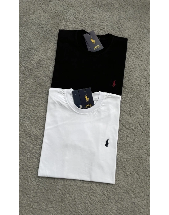 Beyaz Premium %100 Pamuklu Bisiklet Yaka T-Shirt