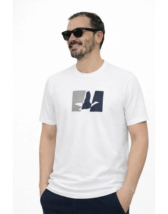 Beyaz Premium %100 Pamuklu Bisiklet Yaka T-Shirt