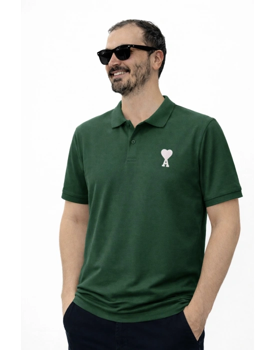Yeşil Premium %100 Pamuklu Polo Yaka T-Shirt