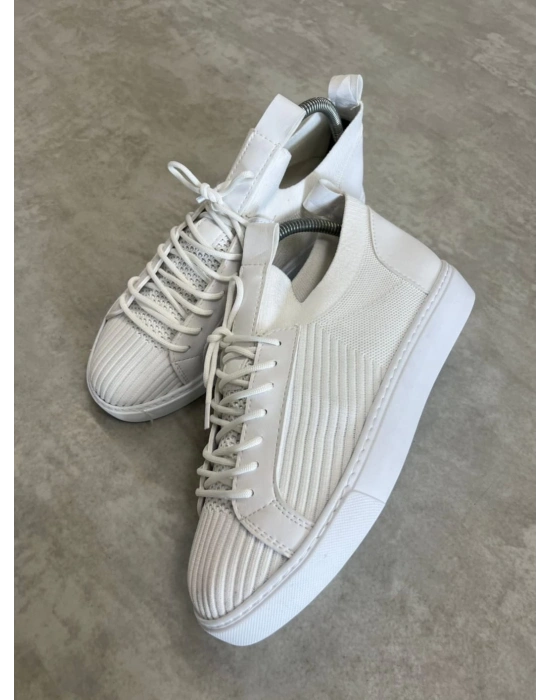 Beyaz Triko Ayakkabı