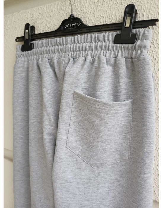 Karmelanj Gri Premium İki İplik Eşofman Altı