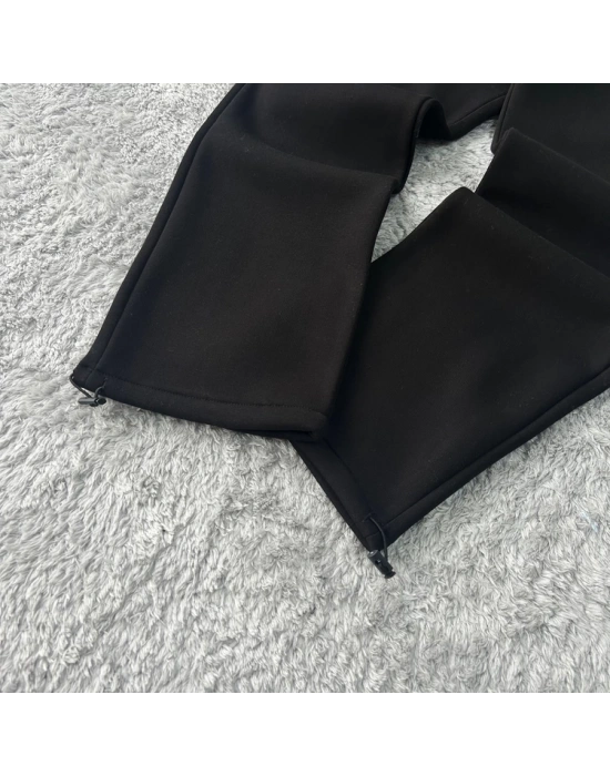 Siyah Stwd Premium Nakış Logo Detaylı Baggy Fit Eşofman Altı