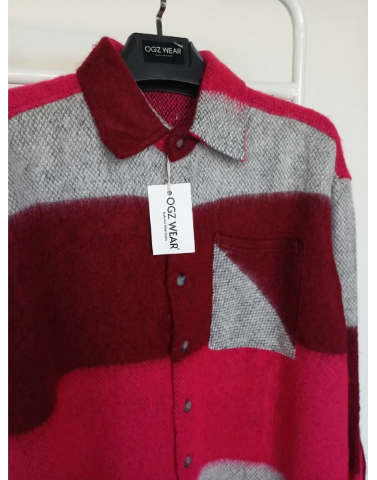 Kırmızı Gri Marrakech %100 Pamuklu Premium Oduncu Gömlek