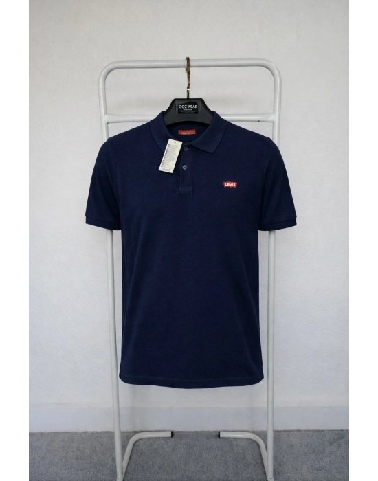 Lacivert Lvs Premium %100 Pamuklu Polo Yaka T-Shirt