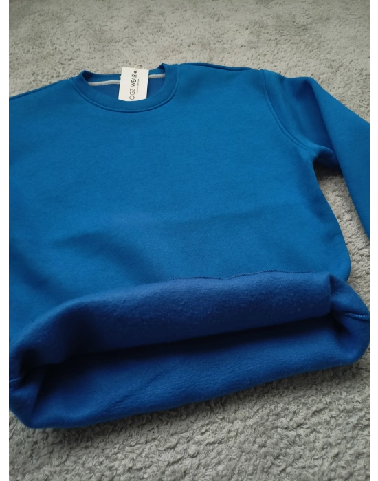 Mavi 3 İplik Şardonlu Premium Kumaş Sweat