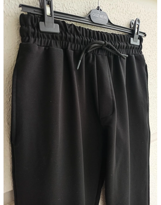 Siyah Premium İki İplik Eşofman Altı