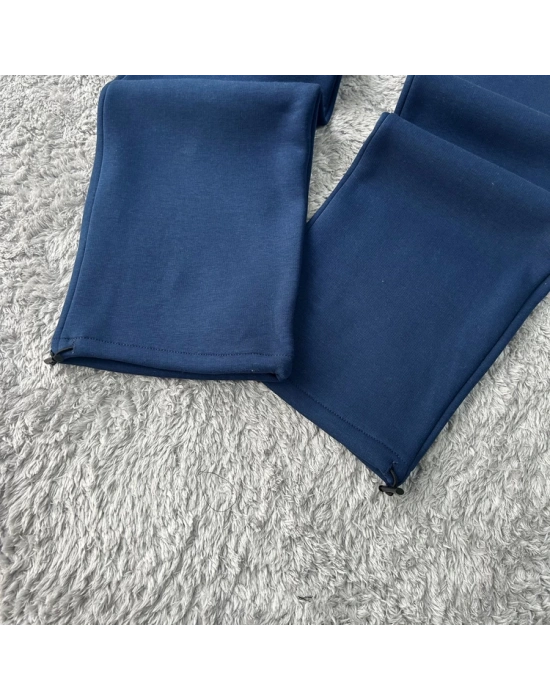 Petrol Mavi Stwd Premium Nakış Logo Detaylı Baggy Fit Eşofman Altı