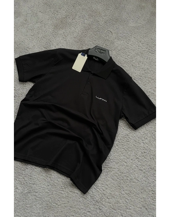 Siyah Amr Premium %100 Pamuklu Polo Yaka T-Shirt