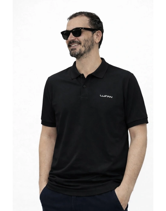 Siyah Lfn Premium %100 Pamuklu Polo Yaka T-Shirt